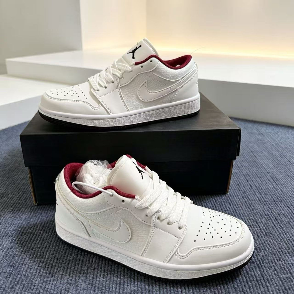 N Unisex Black and White AJ1 Sneakers | With Box