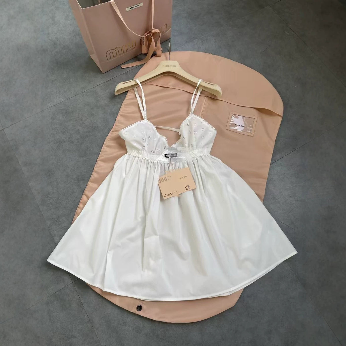 MI white spaghetti strap dress 2026 | Lace and V-neck