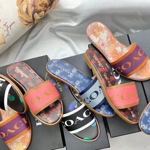 Zapatillas Planas Bordadas Mujer | Chanclas Playa Verano