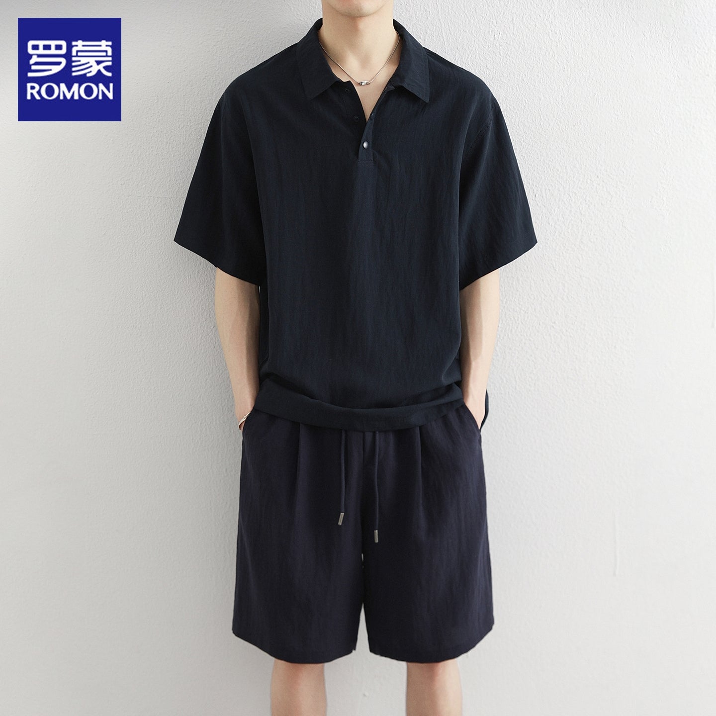 Conjunto casual fino de hombre con estampado Tommy de verano transfronterizo, camiseta corta de manga corta, conjunto de moda informal para hombre