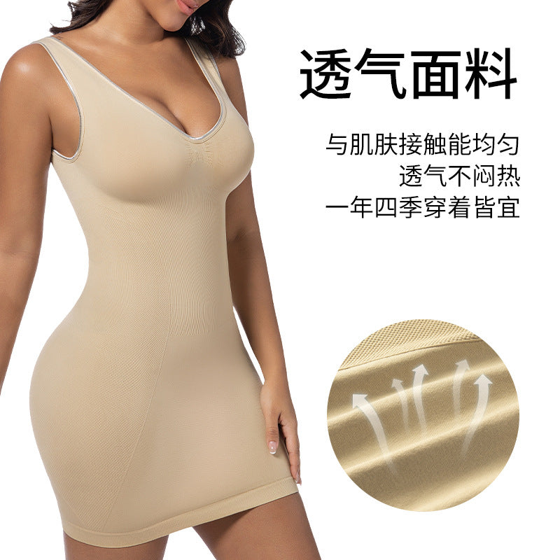 Europa transfronteriza, América, primavera y verano, nueva falda envolvente sin mangas con cintura abdominal, vestido chaleco con forma sencilla, vestido de mujer sin rastros