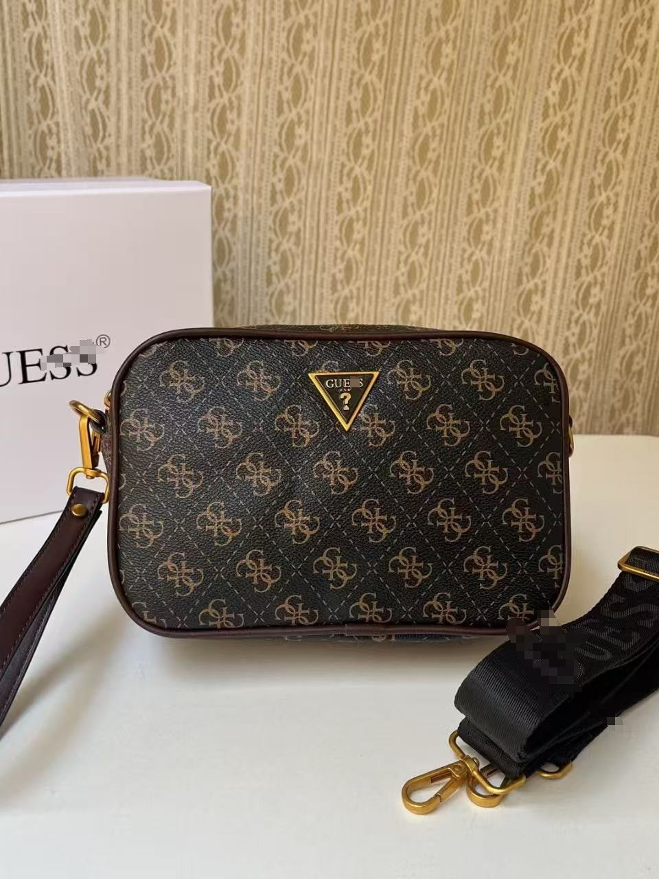 Comercio exterior, nueva moda retro europea y americana, moda retro, bolso casual sencillo, bolso de cámara en mano, bolso pequeño cuadrado estampado de bandolera para hombre