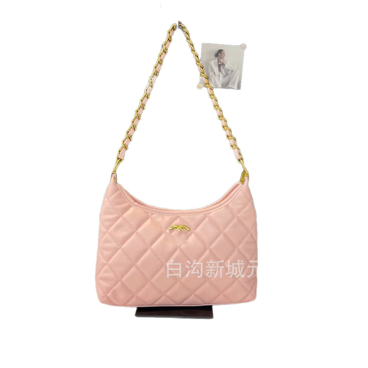 Bolso vintage de diamante con cadena para mujer, nuevo bolso de moda de moda 2026, bolso de un solo hombro de textura nicho para mujer