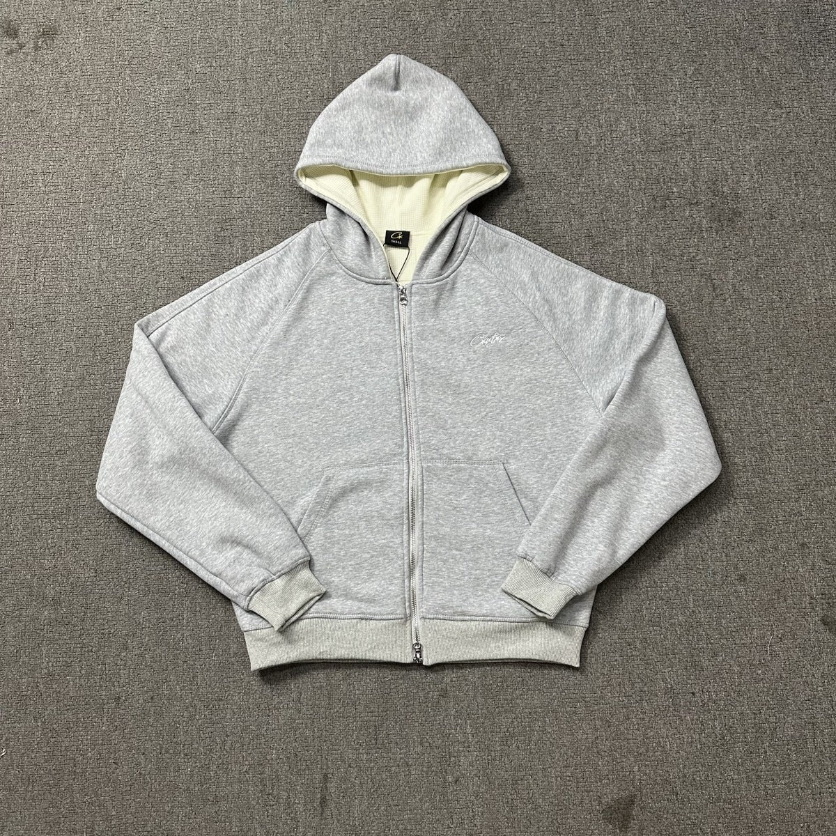 New 2025 cross-border set with embroidered minimalist lettering, high-street fashion loose cardigan, hoodie, and casual pants