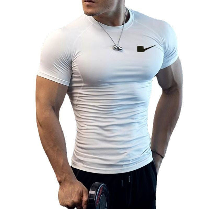 Camiseta Deportiva Ajustada Manga Corta Hombre Secado Rápido