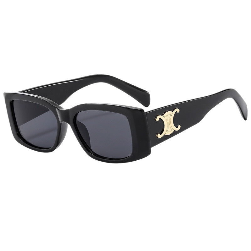 Nuevas gafas de sol sencillas de montura cuadrada retro, gafas de sol de Instagram para hombres y mujeres para influencers Xiaohongshu, gafas de sol de mujer de alta gama
