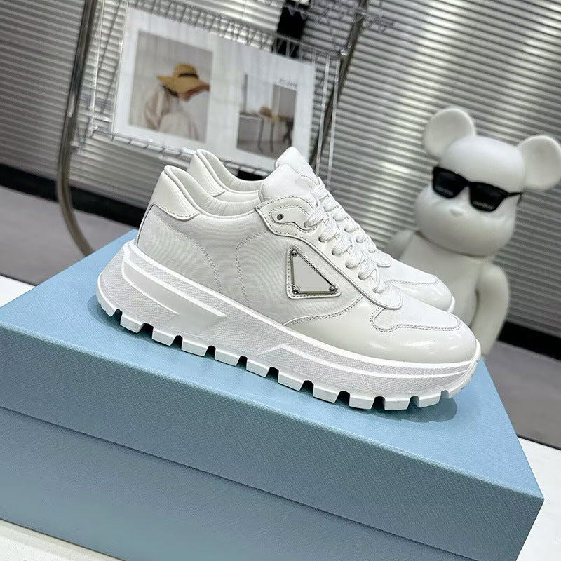 Zapatillas Spot P, nueva marca triangular, cordones de cuero informales, ropa baja, comercio internacional transfronterizo masculino de suela gruesa