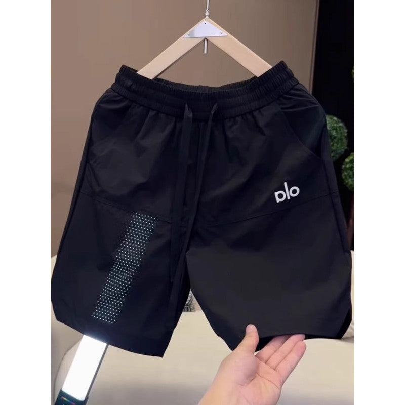 Pantalones Cortos Deportivos Seda Hielo Bordados Hombre | Secado Rápido