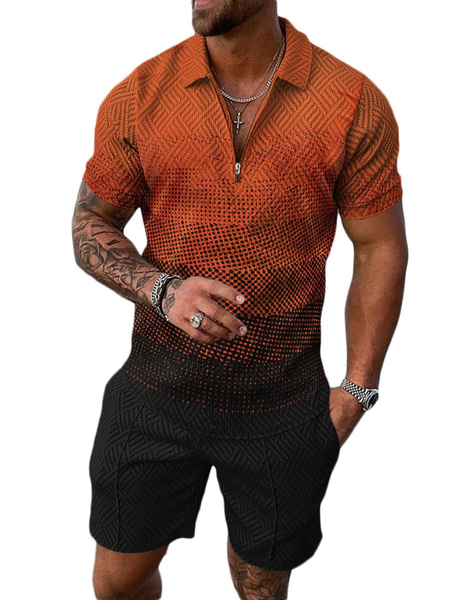 Conjunto de dos piezas de manga corta y pantalones cortos de Amazon de verano transfronterizo 2024 para comercio exterior, conjunto deportivo casual masculino
