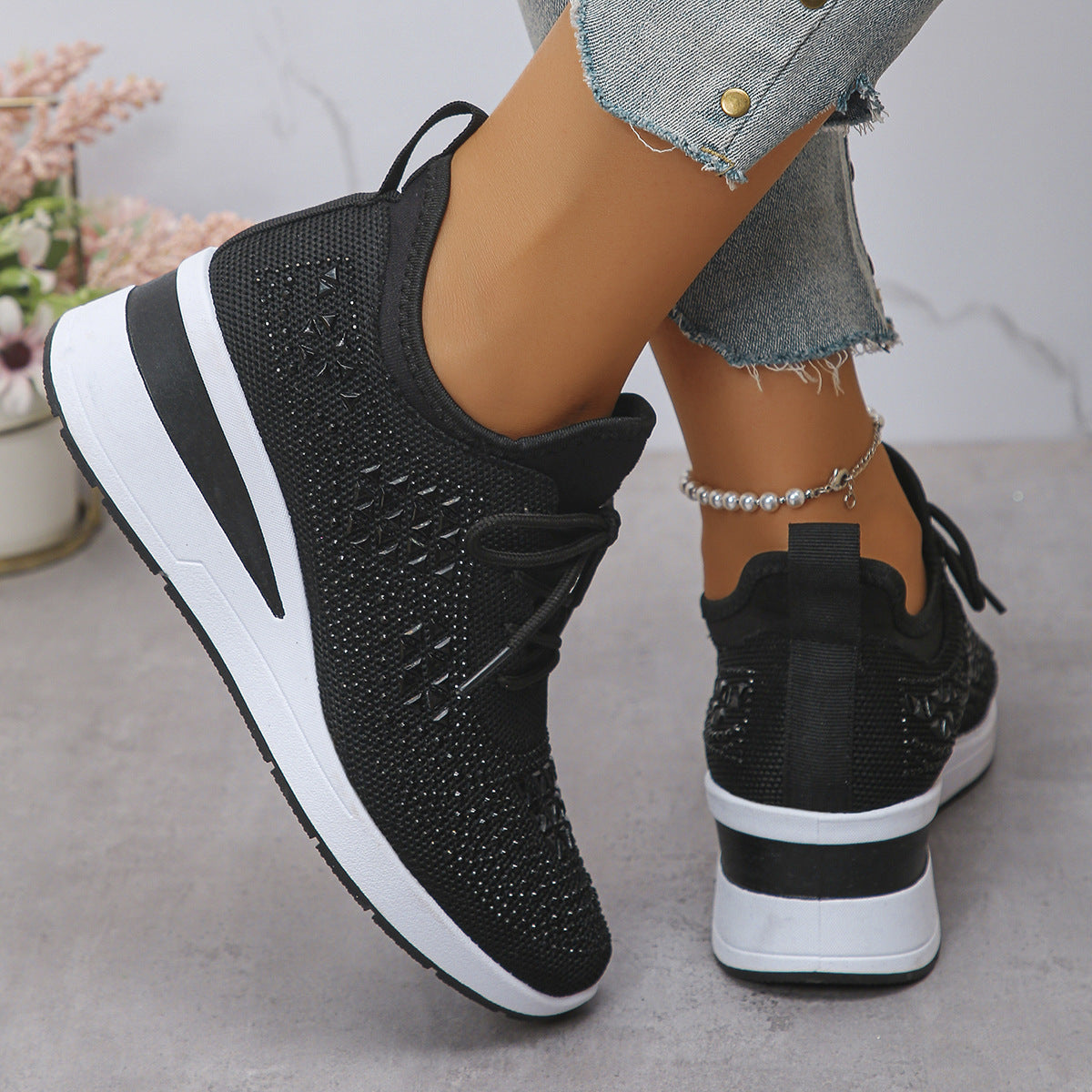 Zapatillas nuevas transfronterizas, zapatillas de mujer, zapatillas casuales transpirables primavera 2026, zapatillas de malla deportivas de malla para realzar