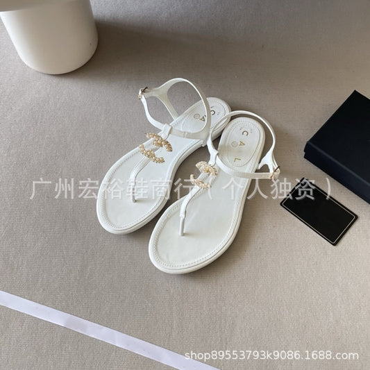Sandalias Planas Mujer Chanel 2026 | Tirante Sencillo Estilo Hada Verano