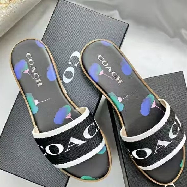 Zapatillas Planas Bordadas Mujer | Chanclas Playa Verano