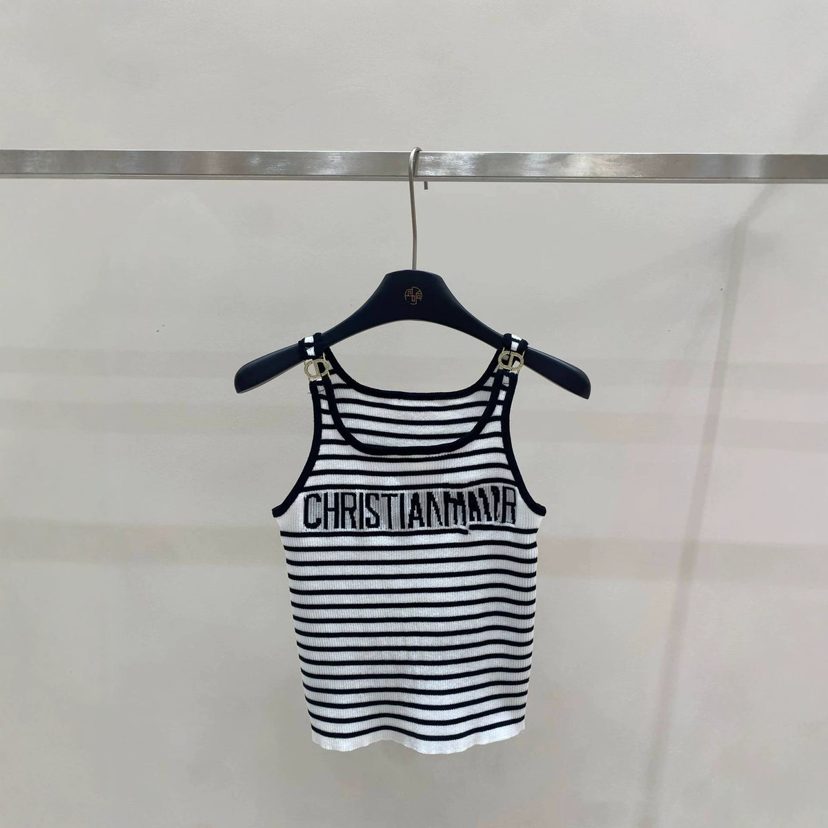 Damen-Stricktop mit Trägern CD 2026 | Gestreift