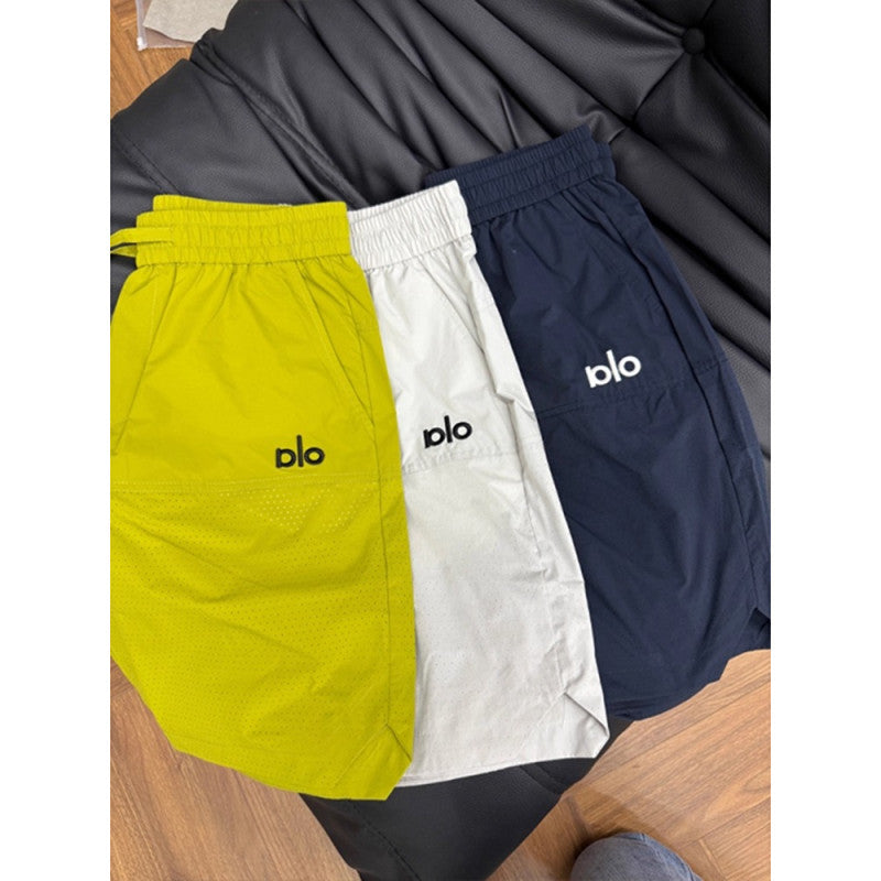 Pantalones Cortos Deportivos Seda Hielo Bordados Hombre | Secado Rápido
