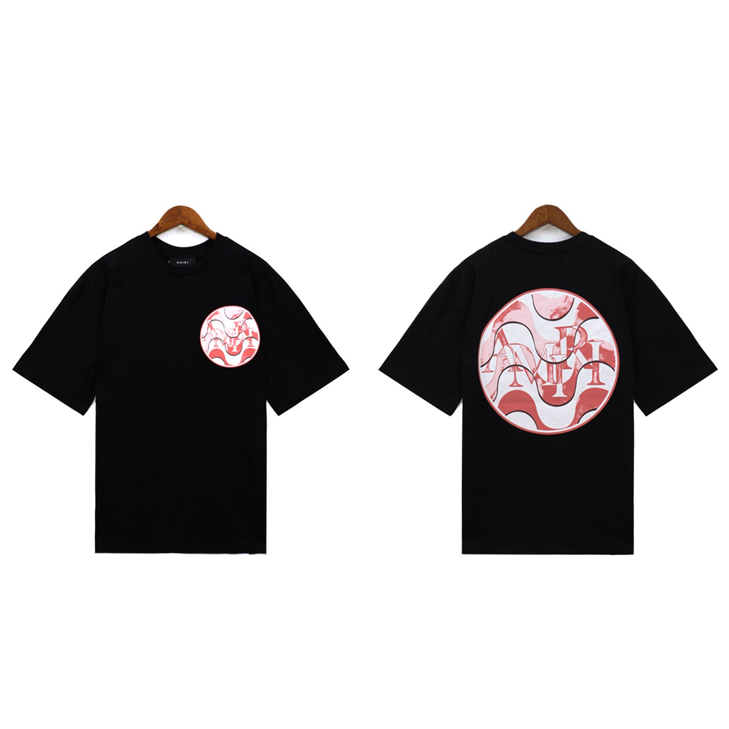 2024 Verano 2024 AM1R1 ICON Letter Totem Letter Totem Pattern Coconut Tree T-shirt Unisex