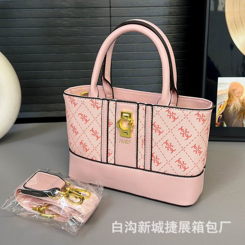Bolso de mujer superventas impreso en Europa y Estados Unidos 2026 nuevo bolso cruzado ancho de tira cruzada de gran capacidad para mujer