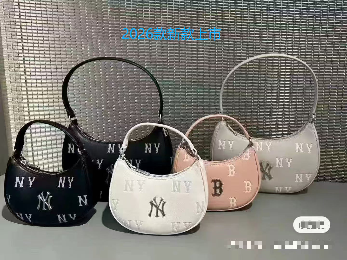 Bolso de la MLB coreana edición completa en relieve en relieve bolso sencillo de NY de moda versátil casual para mujer, novedad