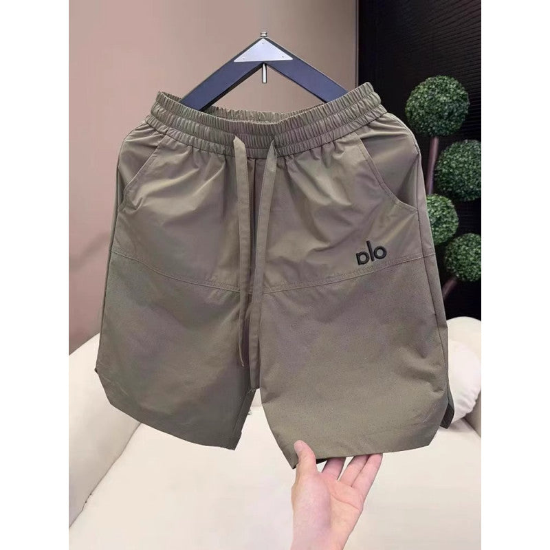 Pantalones Cortos Deportivos Seda Hielo Bordados Hombre | Secado Rápido