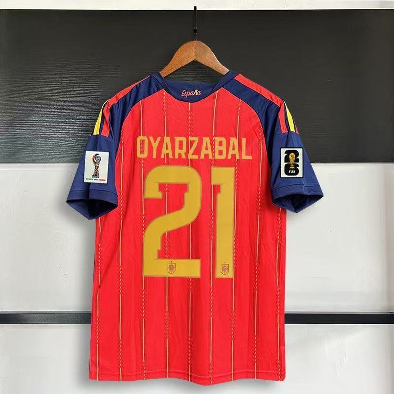 Francia, Brasil, Portugal, España, Argentina, número de partido en casa 19, Yamal, camiseta de fútbol, edición fan