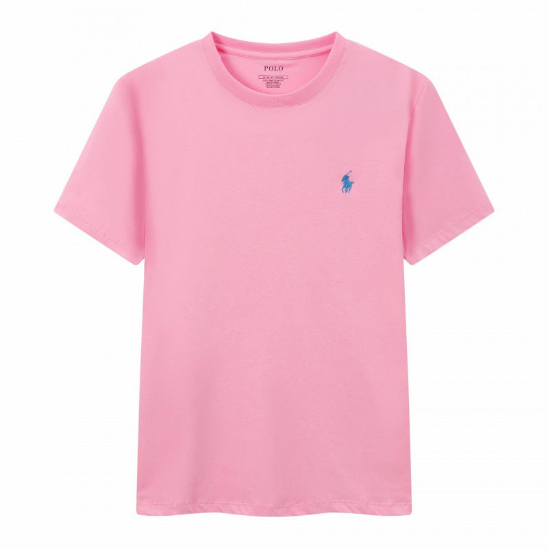 T-shirt homme coton brodé manches courtes décontracté
