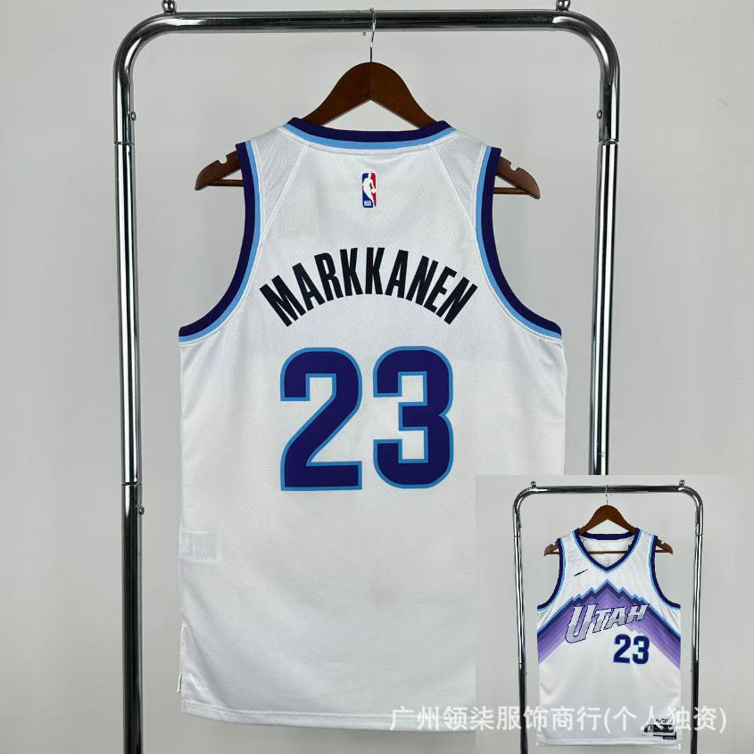 Nuevas camisetas populares de baloncesto: camisetas al por mayor prensadas en caliente para los Lakers, Cavaliers, 76ers, Bulls, Clippers, Warriors, Curry, James y Harden