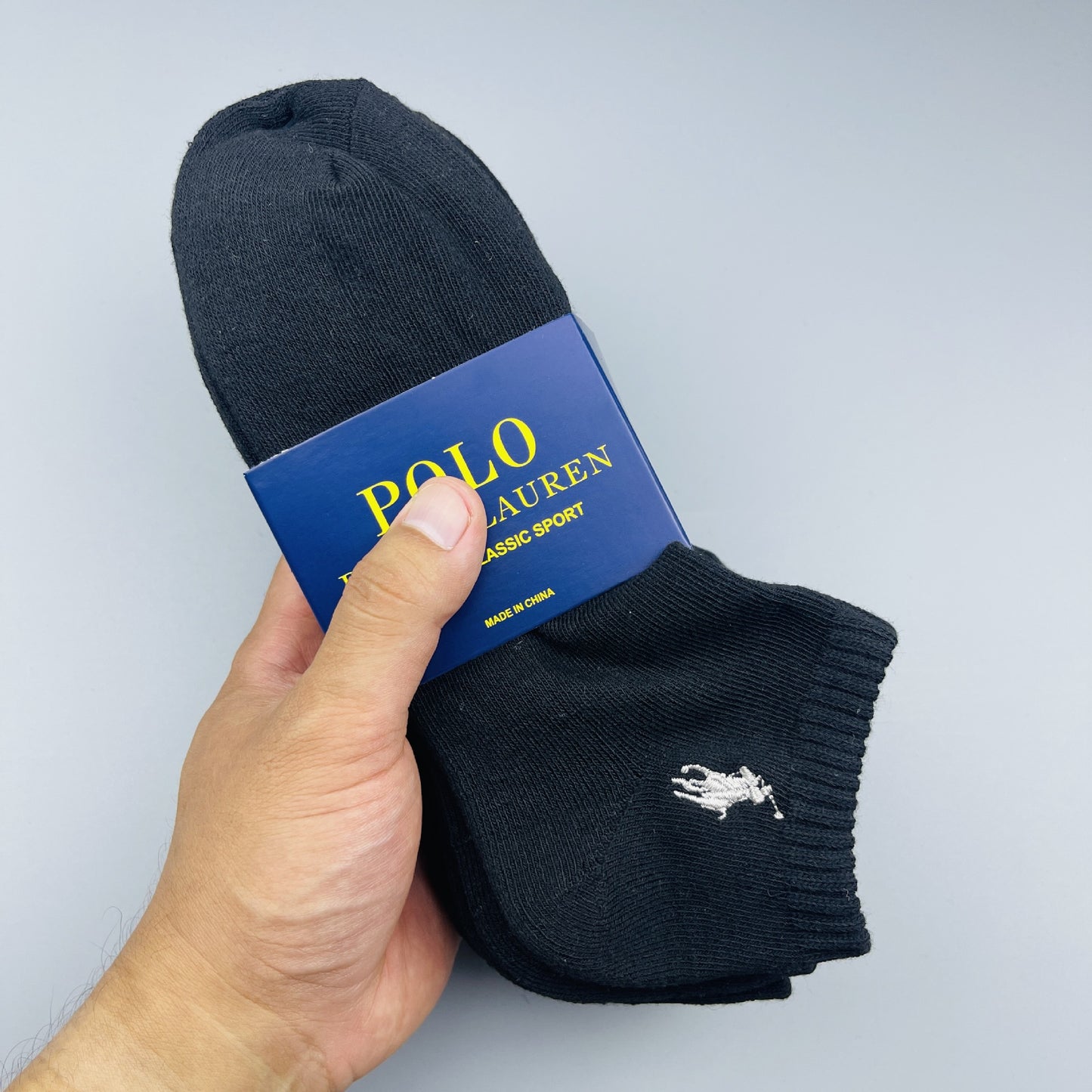 6 pares de calcetines Paul Pol Ruff Sports Pony, calcetines deportivos bordados con toallas, clásico de longitud media que absorbe el sudor