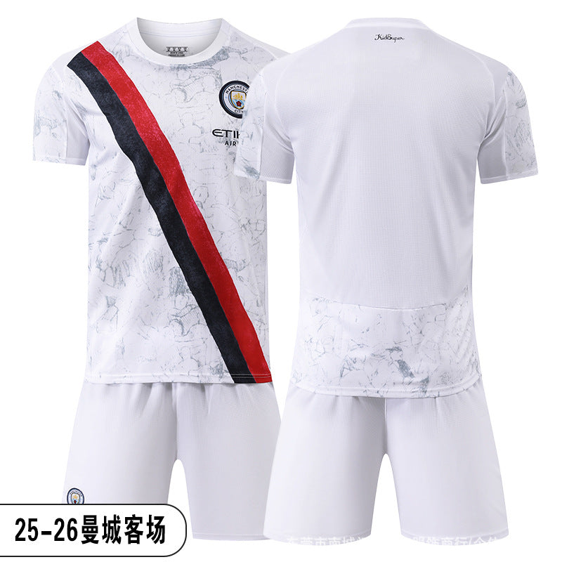 26 27 Camiseta de local del Manchester City, set de equipación de fútbol de la Premier League 9 de Haaland, equipación de entrenamiento infantil, nueva camiseta