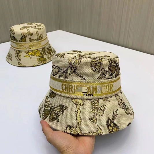 Nuevo sombrero de bucketman bordado con letras D, estilo de celebridades en Internet, moda transfronteriza y sombrero basin estilo Chanel versátil
