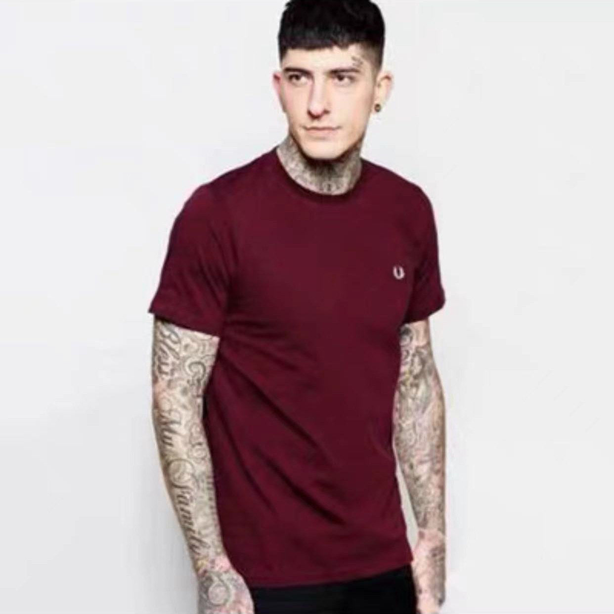 FP Pai Rui Mai Sui camiseta de moda unisex blanca de talla grande y casual de manga corta con tirantes en los hombros
