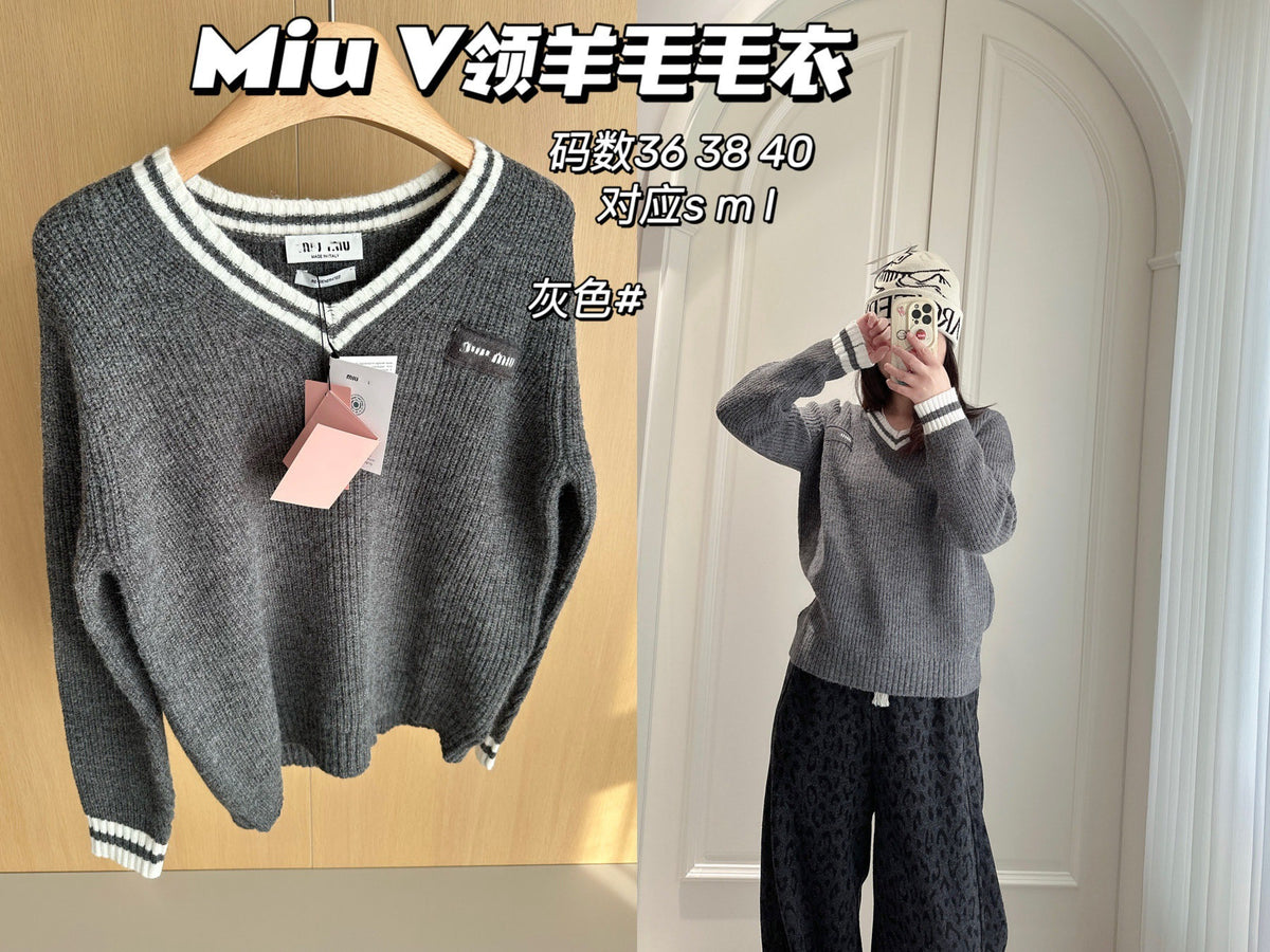 Jersey De Punto MM | Escote En V Y Manga Larga