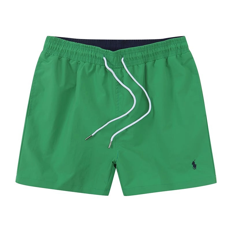 Polo de playa masculino de verano 2026 Shorts surf de tres puntas bordados con cordones Rápido Pantalones deportivos holgados Casual para casa