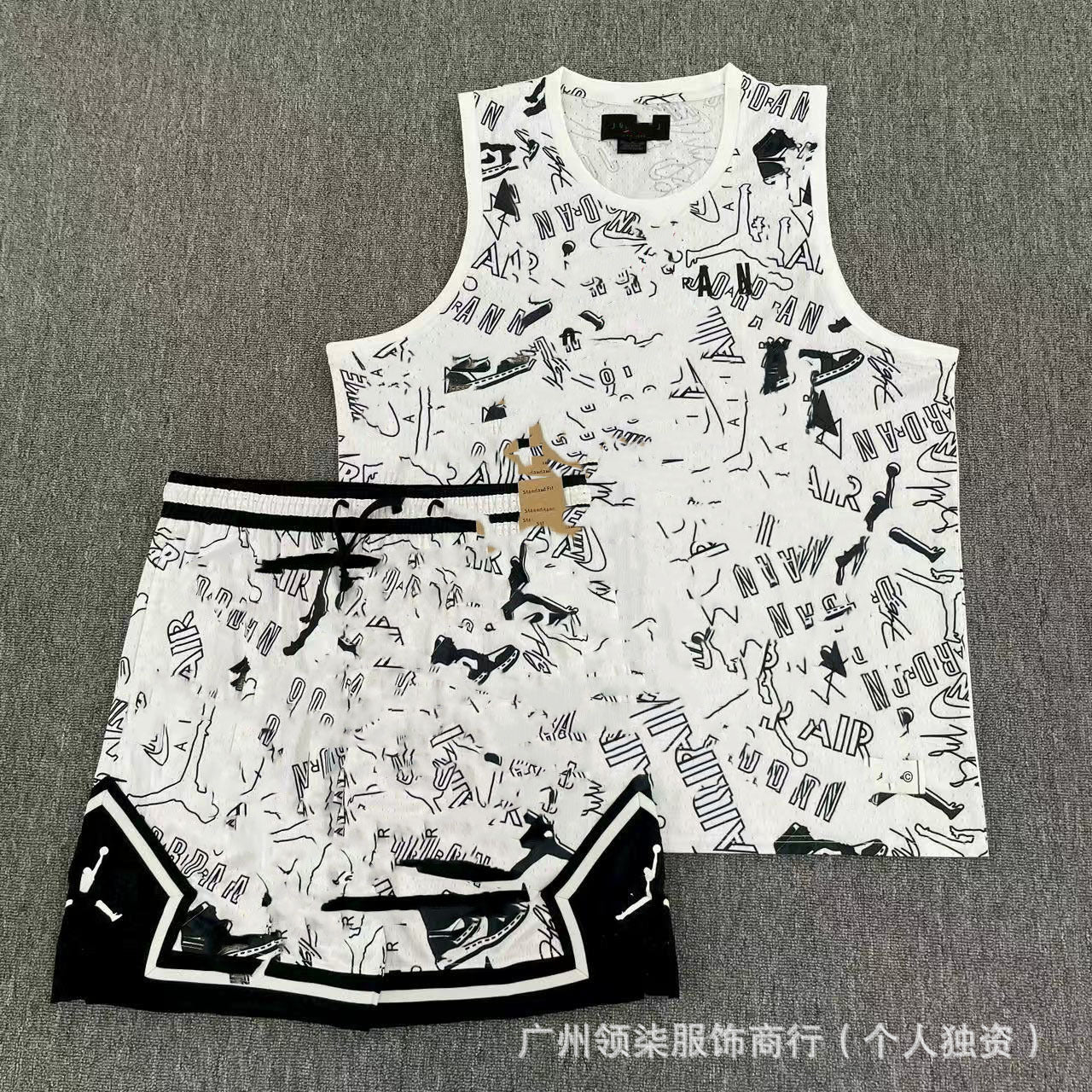 Nuevo chaleco deportivo de baloncesto Flying Man con pantalones cortos, chaleco deportivo casual de correr de secado rápido, transpirable y holgado