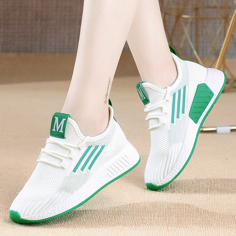Flyweave 2026 Nuevas zapatillas de mujer para primavera y verano Zapatillas versátiles de malla para correr Calzado para estudiantes Al por mayor Calzado casual para mujer