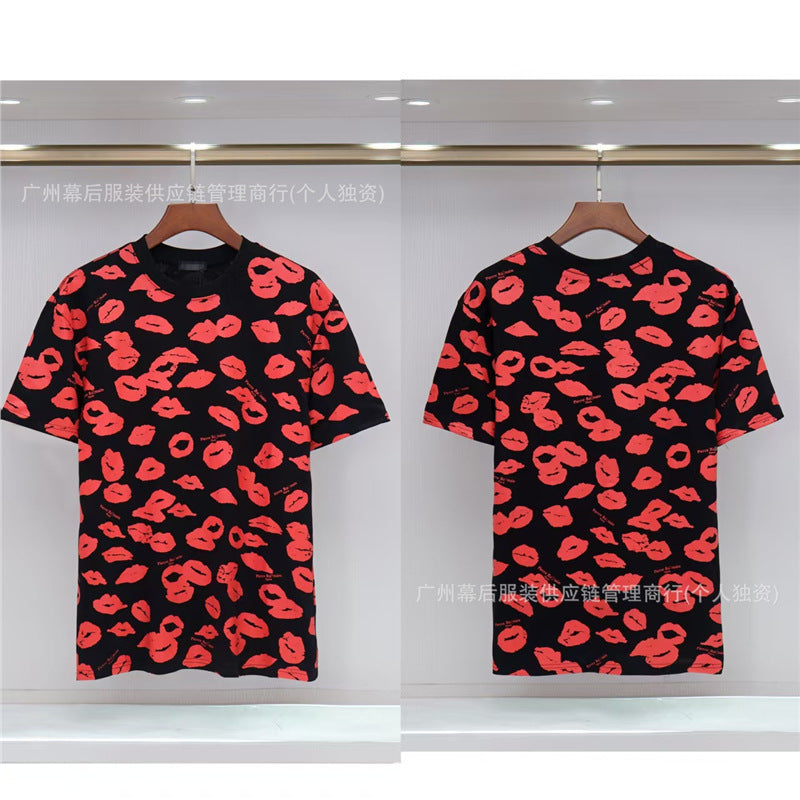 Versión correcta de la tendencia de lujo de París B: 26SS nuevo bordado unisex con cuello redondo, camiseta de algodón de manga corta y manga corta, comercio exterior
