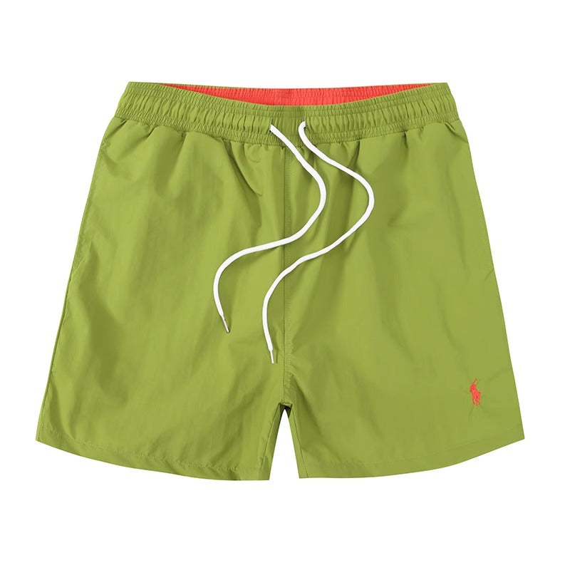 Polo de playa masculino de verano 2026 Shorts surf de tres puntas bordados con cordones Rápido Pantalones deportivos holgados Casual para casa
