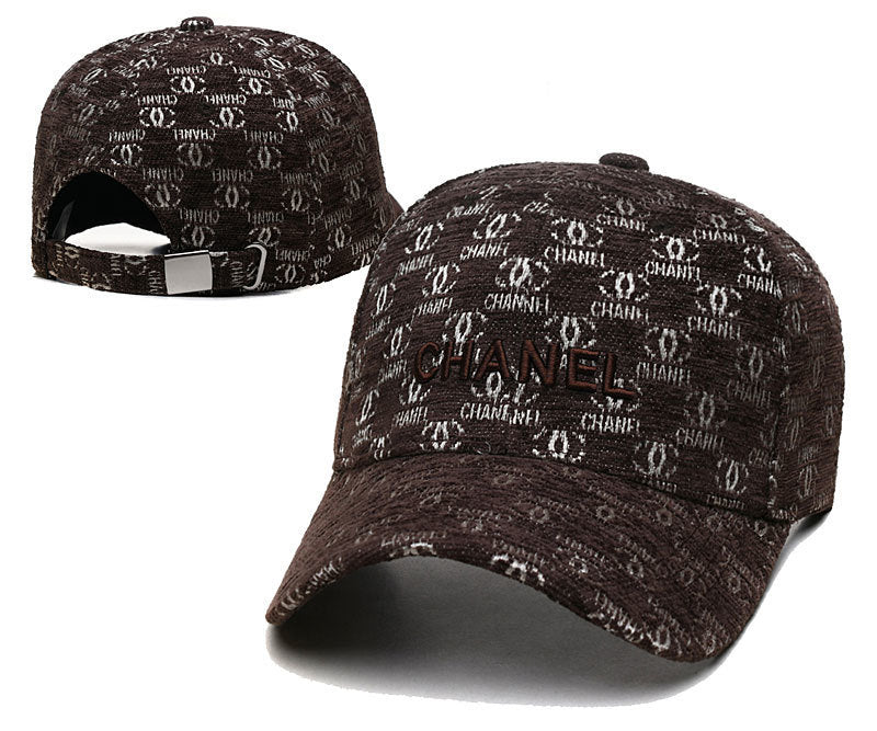 Gorras de béisbol versátiles unisex de estilo coreano con bordado 3D de alta versión, protección solar estilo Chanel al por mayor