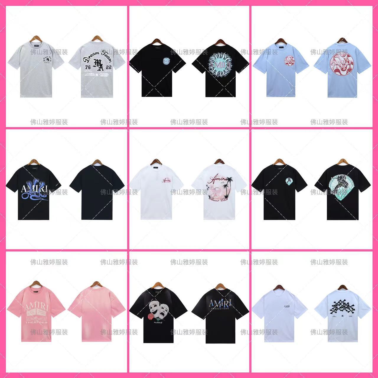 2024 Verano 2024 AM1R1 ICON Letter Totem Letter Totem Pattern Coconut Tree T-shirt Unisex