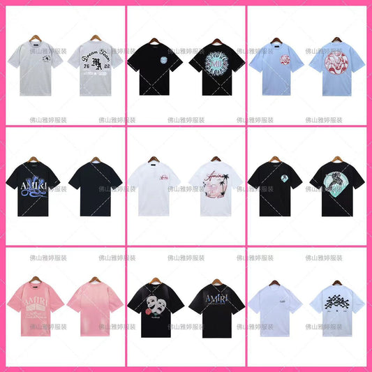2024 Verano 2024 AM1R1 ICON Letter Totem Letter Totem Pattern Coconut Tree T-shirt Unisex