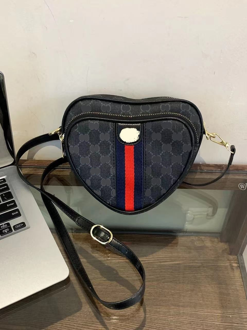 Borsa a tracolla a cuore set 2 pezzi donna | Senza scatola