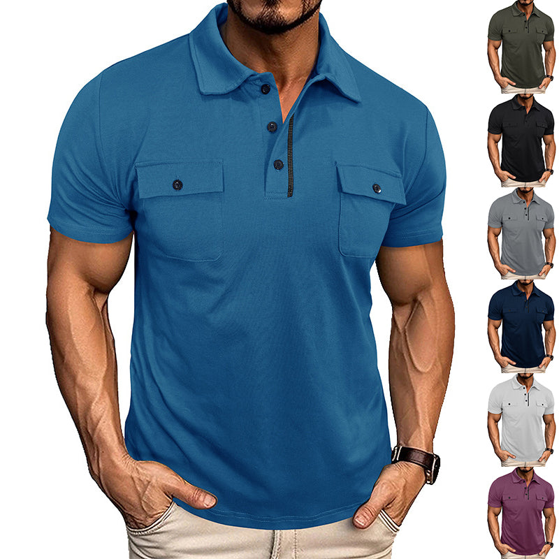 Polo Hombre Manga Corta con Bolsillo - Verano