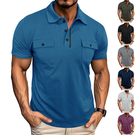 Polo Hombre Manga Corta con Bolsillo - Verano