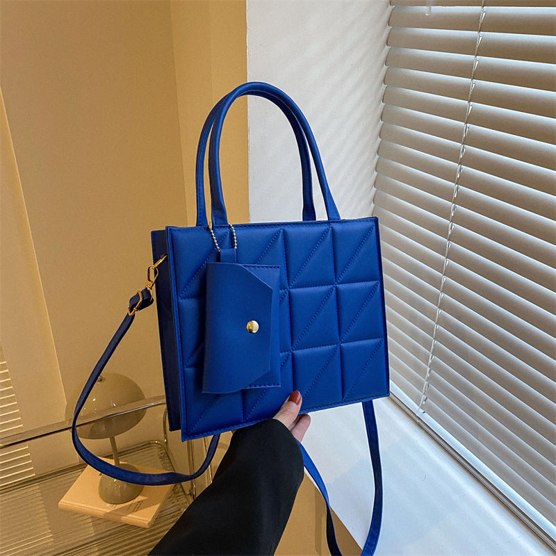 Bolso de Hombro a Cuadros con Cartera Mujer