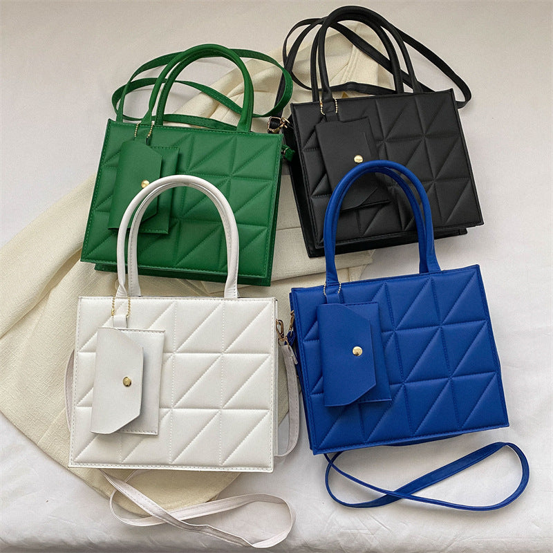 Bolso de Hombro a Cuadros con Cartera Mujer