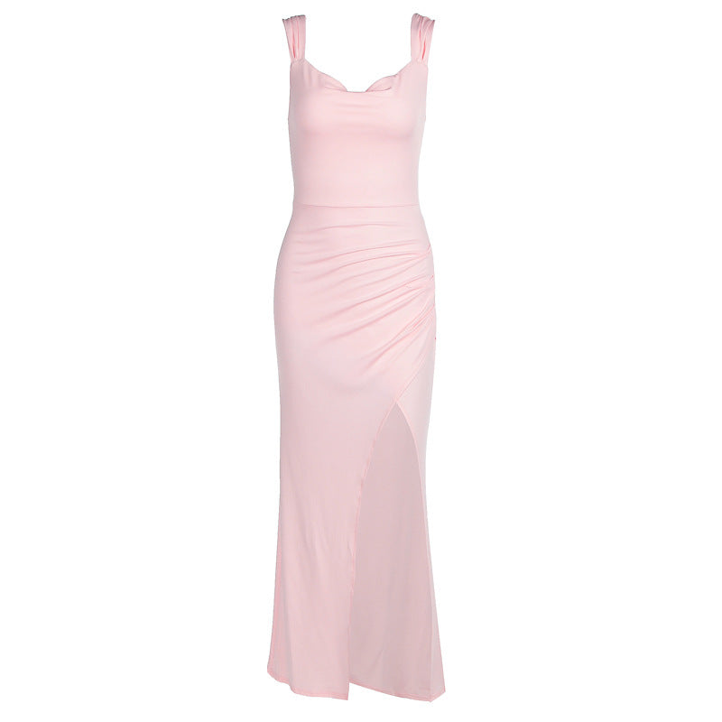 Vestido Slit Sin Mangas Mujer - Lazo Espalda