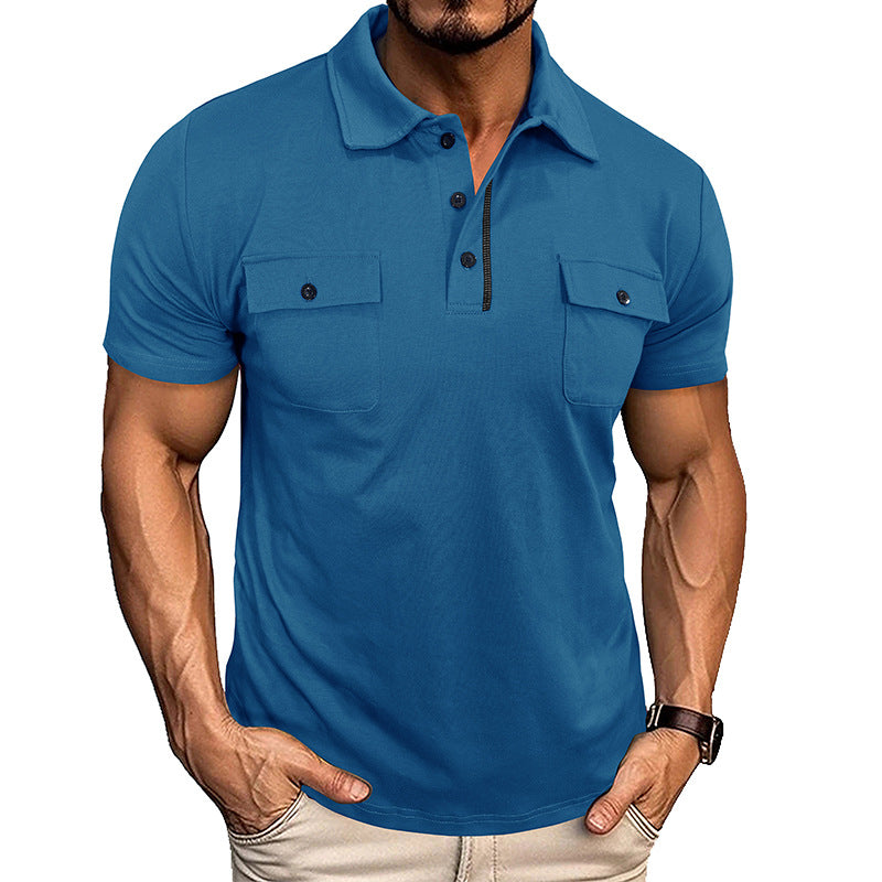 Polo Hombre Manga Corta con Bolsillo - Verano