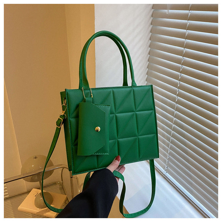 Bolso de Hombro a Cuadros con Cartera Mujer